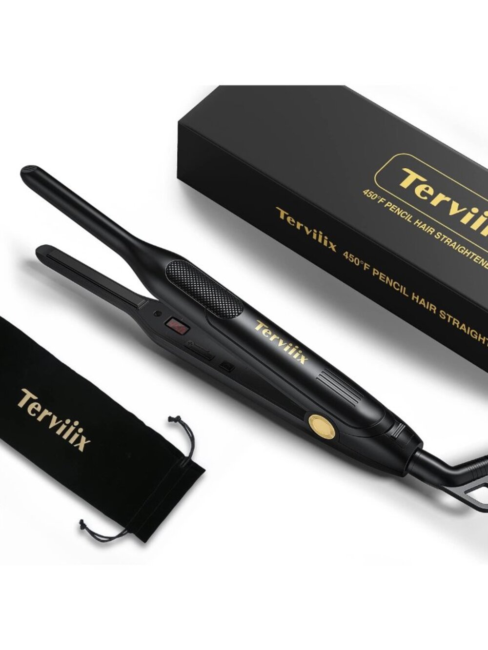 Precision Pencil Flat Iron for Edges & Short Hair - 3/10 Inch Styling Tool